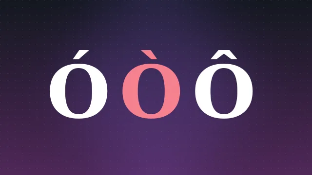 Diagram naming the accent marks placed on the letter O