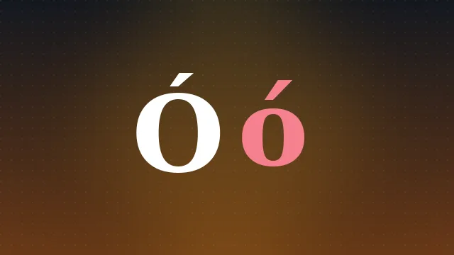 Polish text with the letter o acute highlighted
