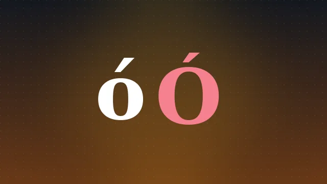 Spanish text with an accented o highlighted